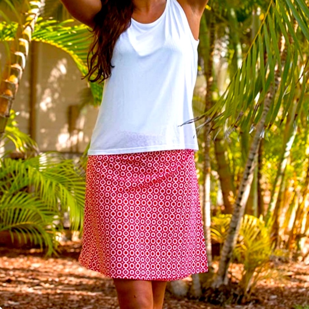 RIP SKIRT red and white velcro waistband